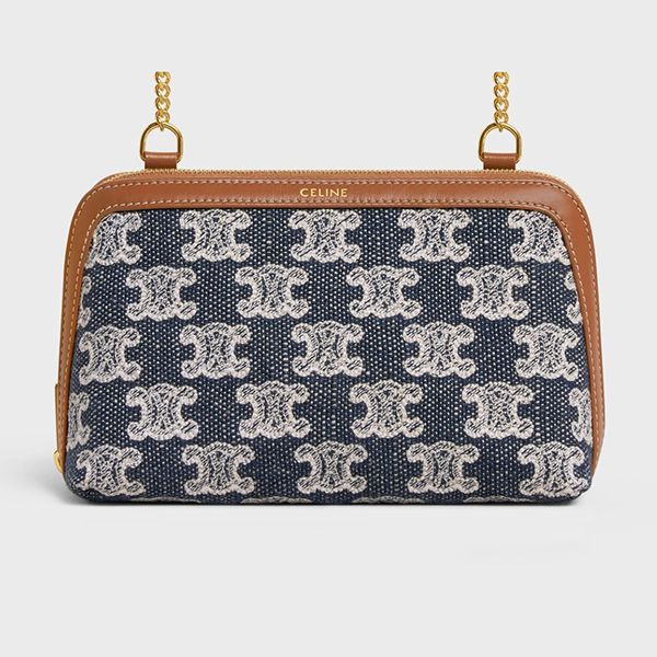 【日本未入荷】セリーヌ ショルダーバッグ 偽物★テキスタイルトリオンフ クラッチ 10E382CR1